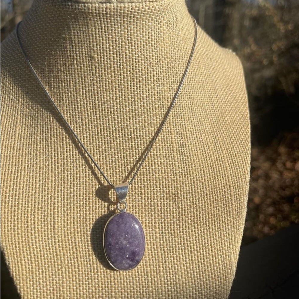 Lepidolite Statement Crystal Necklace - image 1